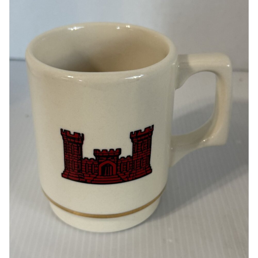 Essayons Emblem & Castle Ceramic Mug By George Ceramic Art Fayetteville NC VTG - Picture 3 of 8
